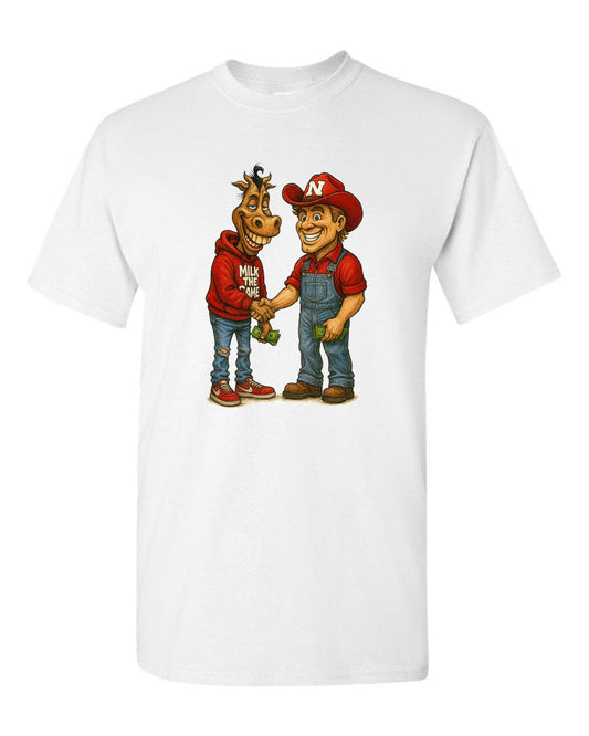 "Cash Cowvin X Herbie Husker" tee