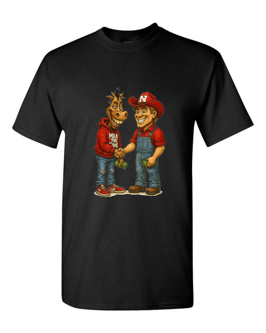 Black "Cash Cowvin X Herbie Husker" tee